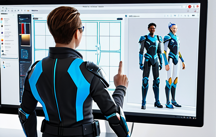 **
"A diverse team of character designers in a bright, modern studio, collaborating on a digital character design. One designer points to a screen showing feedback from an online forum. The character on screen is a futuristic hero in practical, modest armor. The atmosphere is energetic and collaborative. safe for work, appropriate content, fully clothed, professional, perfect anatomy, correct proportions, well-formed hands, proper finger count, natural body proportions, high quality digital art, studio setting."
**