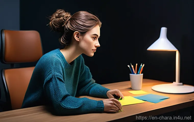 캐릭터디자인 직무에서의 피드백 활용법 - **Prompt 1: Focused Character Designer Processing Feedback**
    A female character designer, in her...