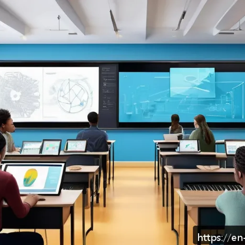 캐릭터디자인 관련 온라인 교육 플랫폼 - A detailed digital art classroom scene featuring a diverse group of young adult artists actively par...