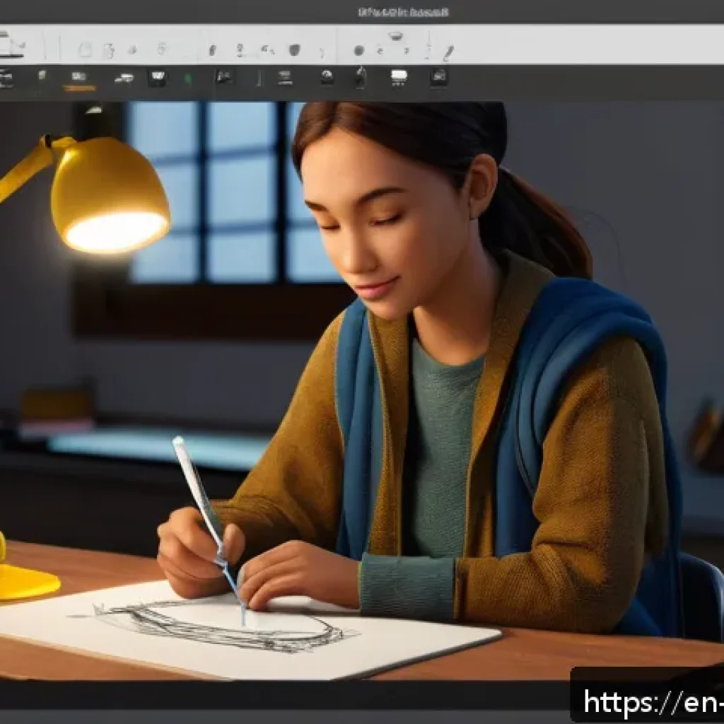 캐릭터디자인과 관련된 무료 학습 자료 - A beginner artist’s digital workspace showcasing an intuitive sketching platform interface on a mode...