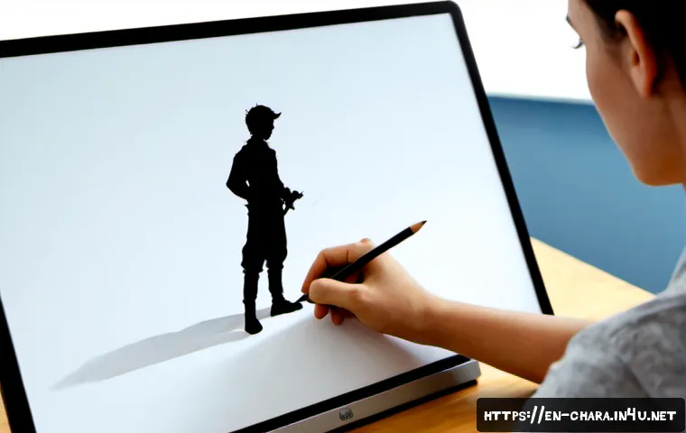캐릭터디자인 실무 강좌 추천 - Photorealistic creative workshop scene, a young adult character designer seated at a clean studio de...