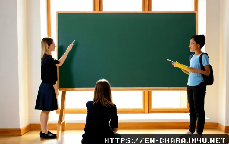 캐릭터디자인 학습에서 비전 제시하기 - Photorealistic creative design classroom, a skilled instructor standing beside a large blank charact...